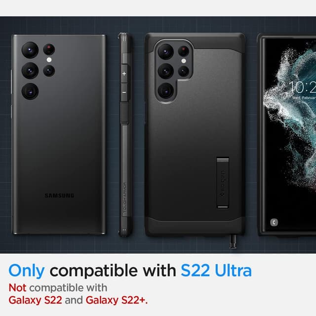 Thumbnail 1 de Spigen Tough Armor pour Samsung Galaxy S22 Ultra 5G – coque noire