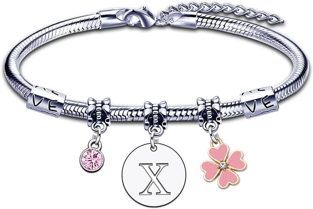 Detalle de KJKJKJ A-Z 26 Anfangsbuchstabe Anhänger Armband – personalisierbare Initialen-Pulsern für Damen, Geschenkideen