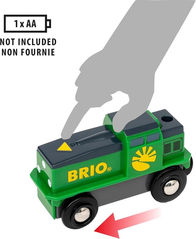 Detalle de BRIO World 36018 Bauernhof-Batteriezug – batteriebetriebener Spielzeugzug für Kinder ab 3 Jahren