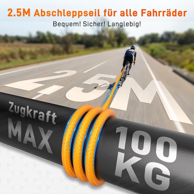 Detalle 2 de HENMI Abschleppseil Fahrrad 2,5 m 100 kg