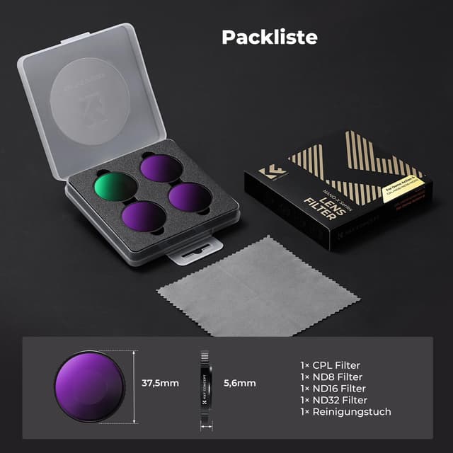 Thumbnail 6 de K&F Concept Filter-Set für DJI Osmo Action 6: CPL & ND8/ND16/ND32 im 4er-Pack