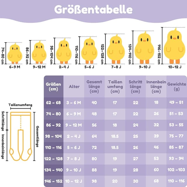 Thumbnail 6 de Confezione da 6 leggings termici per bambini L&K-II (alla caviglia) in cotone, per primavera e autunno