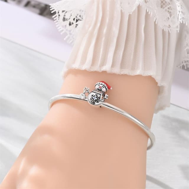 Detalle de TINSLO Charm Anhänger Damen 925 Sterling Silber mit Zirkonia – für europäische Armband- und Halsketten-Charmes (kompatibel mit Pandora-Style)
