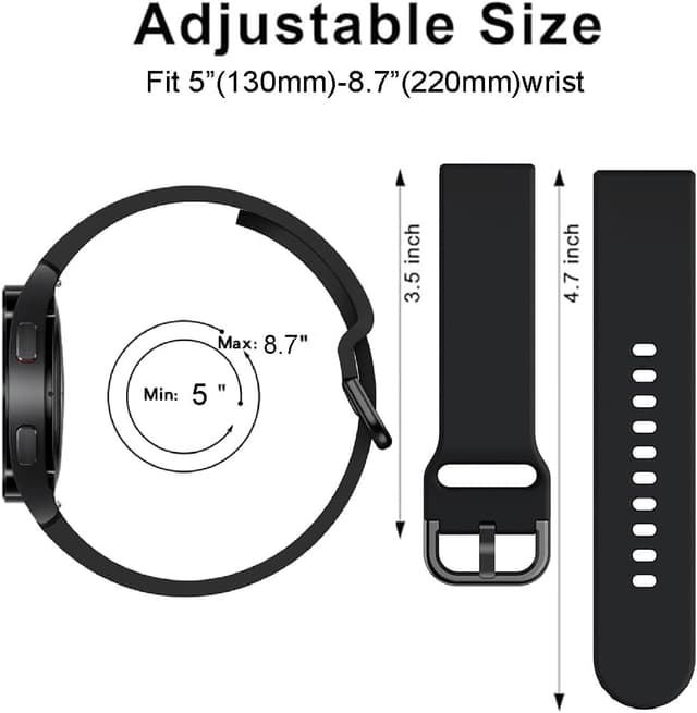 Detalle de FYISWHO 20mm Silicone Watch Strap for Garmin Approach S50/S44/S42/S40/S12/J1 and Forerunner 570 42mm