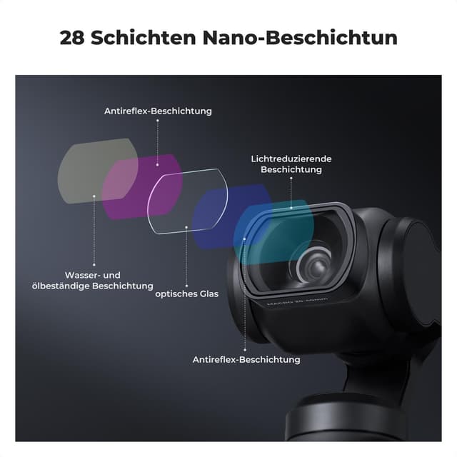 Detalle de K&F CONCEPT 10X Makro-Objektivfilter für DJI Osmo Pocket 3 – Nahaufnahme-Linse mit Magnetmontage