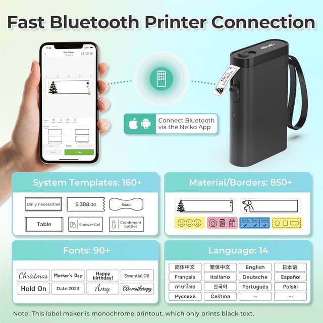 Detalle de Nelko P21 portable Bluetooth label printer