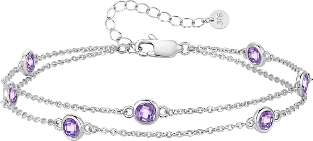 Detalle de LOUISA SECRET Pferdeaugen-Armband Damen aus 925 Sterling Silber mit Zirkonia, verstellbar