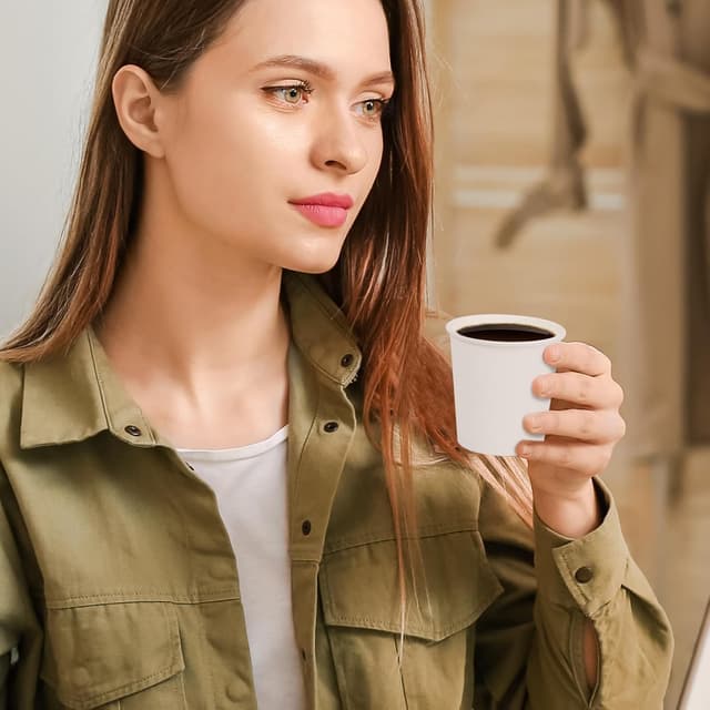 Detalle de SIUQ 600 Pack 4 oz Disposable Paper Cups for Mouthwash, Drinks, Medicine & More