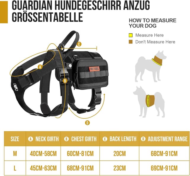 Detalle 2 de OneTigris Servizio: pettorina per cani con 3 anelli a D in acciaio inox e grande capacità