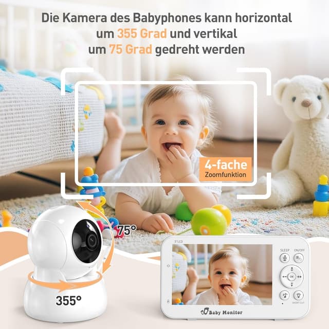 Thumbnail 4 de FNITAER Babyphone mit Kamera 5"