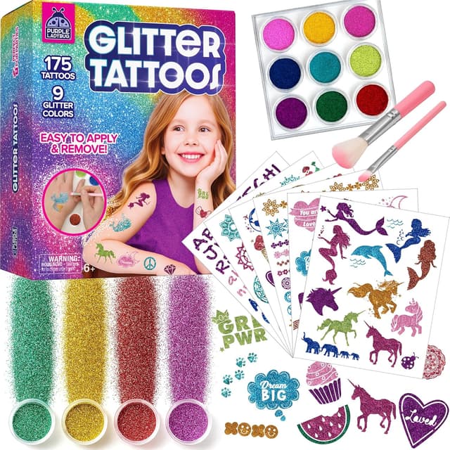 Imagen de PURPLE LADYBUG Glitter Tattoo Kit 9 Colours en OfertitasTOP