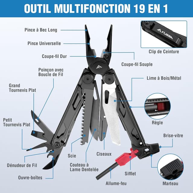 Thumbnail 1 de FLISSA Pince Multifonction 19 en 1 170 mm