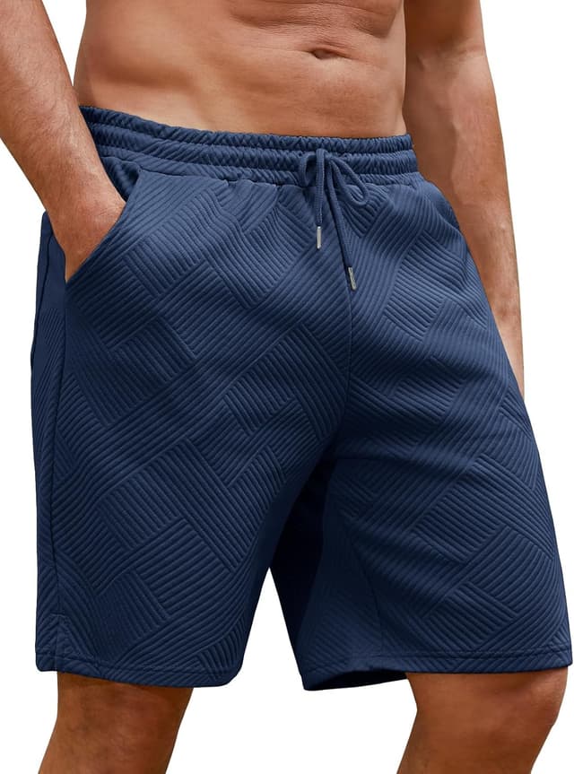 Detalle 2 de Pantaloncini casual uomo Aisprts con coulisse e tasche – traspiranti per palestra, spiaggia e uso quotidiano