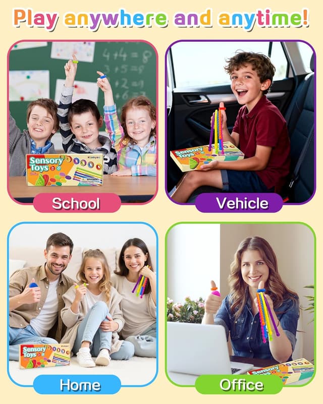 Detalle 2 de Kizmyee 20-teiliges Fidget Toys Set aus Silikon – Sensorikspielzeug zum Stressabbau für Kinder und Erwachsene