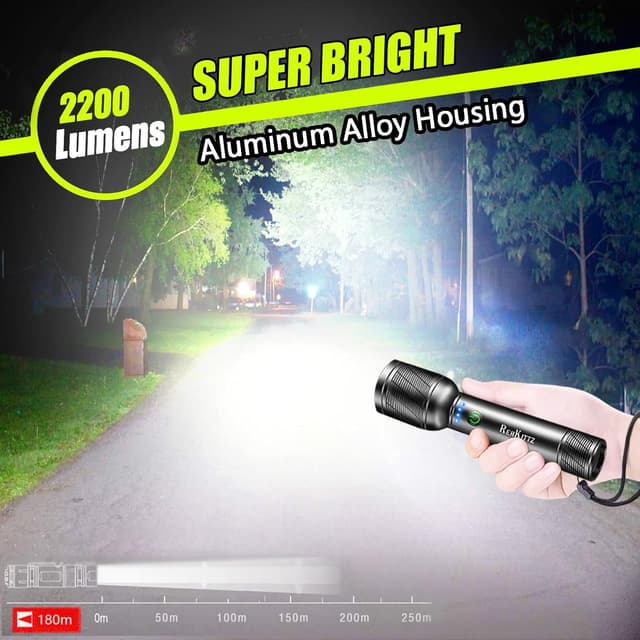 Thumbnail 1 de REHKITTZ Torch 2200 lumen rechargeable LED torch 🔦