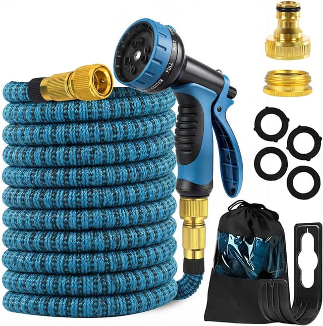Detalle de Evviee 100FT Expandable Garden Hose Pipe with 10-Pattern Spray Nozzle