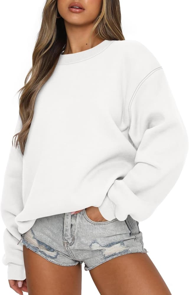 Detalle de CHICZONE women’s crew neck oversized sweatshirt (cotton & polyester blend)
