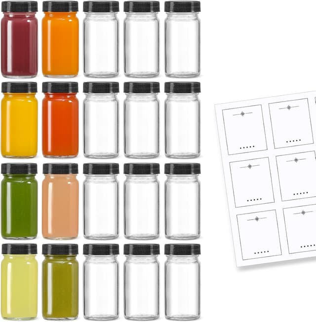 Imagen de 2 oz Glass Shot Bottles 20-Pack en OfertitasTOP