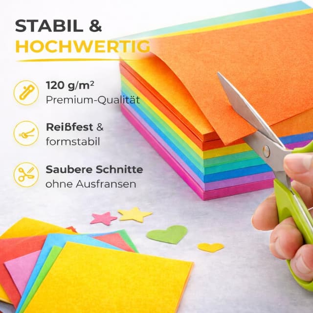 Detalle de DIYtastic 100x buntes Papier (140 g/m²) für Drucker & Basteln – Tonpapier in Farben