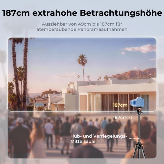 Detalle de K&F CONCEPT A305A1+BH-40 Stativ 187 cm