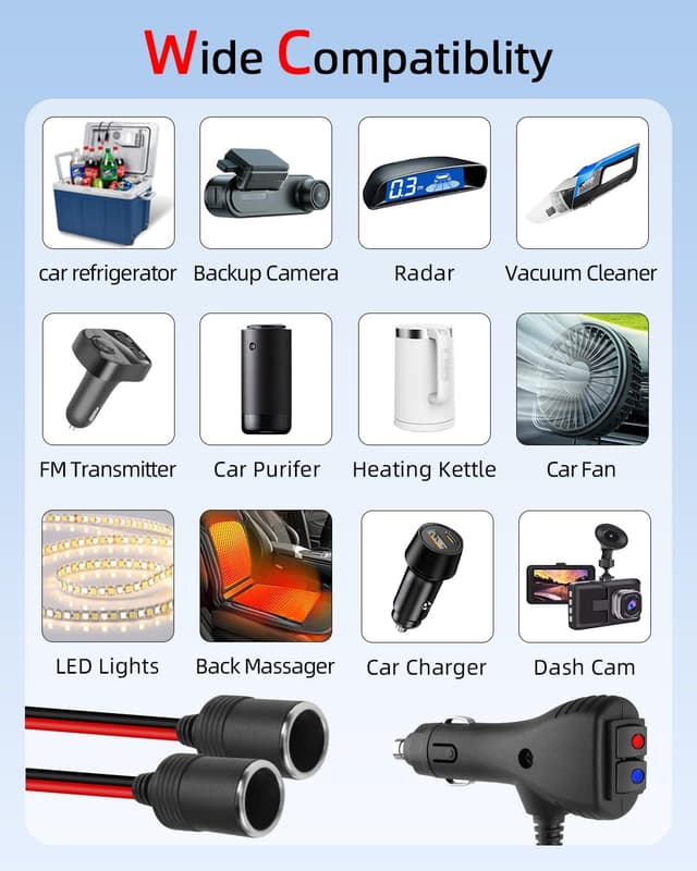 Thumbnail 6 de YANBORONSN 1 to 2 Car Lighter Splitter