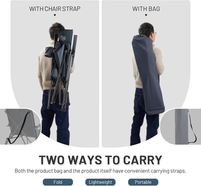 Thumbnail 5 de TIMBER RIDGE High Camping Chair 150kg