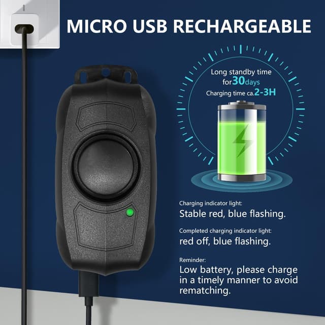 Detalle de Bike Alarm with Remote, USB Rechargeable Waterproof 120dB Anti-Theft Vibration Sensor Alarm