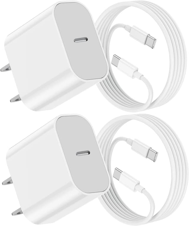 Detalle de Susnwere iPhone 15 Charger 20W Fast Charger (2-Pack) with 10 ft USB-C Cable