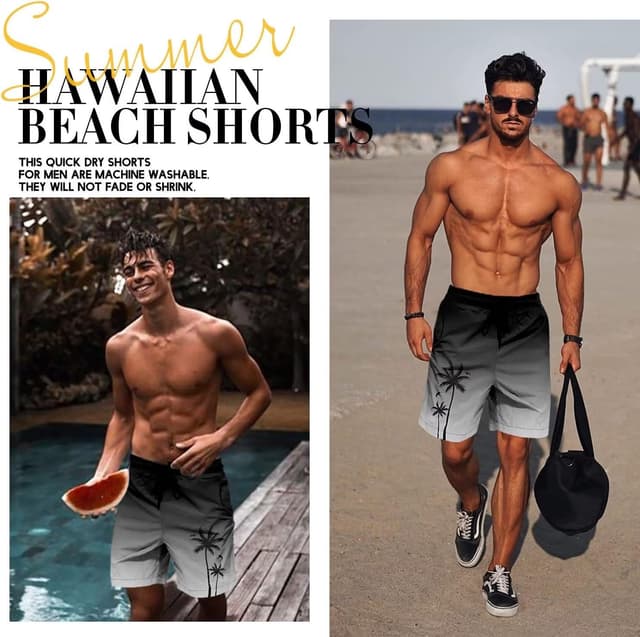 Thumbnail 4 de Men's Hawaiian Swim Trunks with Mesh Lining ⚡