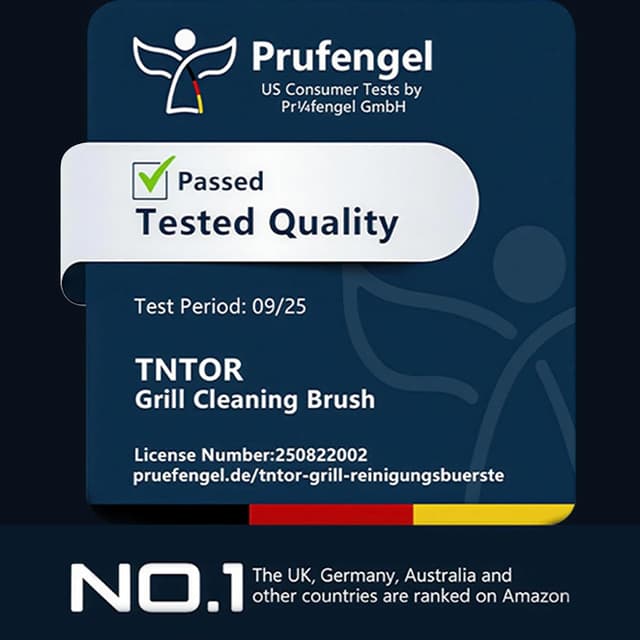 Detalle de TNTOR Grill Brush with Scraper (18" Adjustable Handle) for BBQ, Smoker, Gas & Charcoal Cleaning