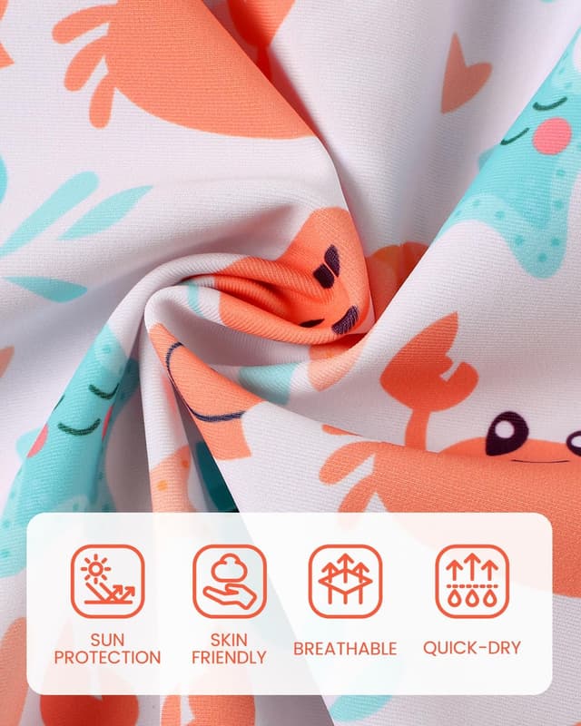 Detalle 2 de DivingBirds UV-Badebekleidung Baby Badeanzug mit Hut – Unisex Schwimmanzug 68–98