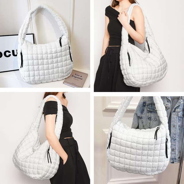 Detalle de Bagtopia Puffer Tote Bag (Large Quilted Puffer Tote)