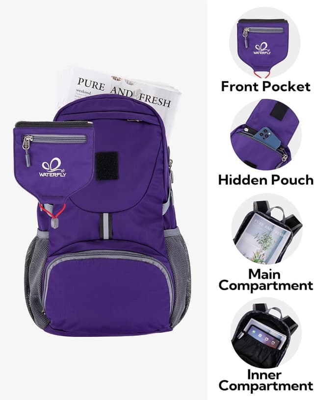 Detalle de Waterfly Ultra Lightweight Foldable Backpack (20L) – packable daypack for hiking, travel & camping