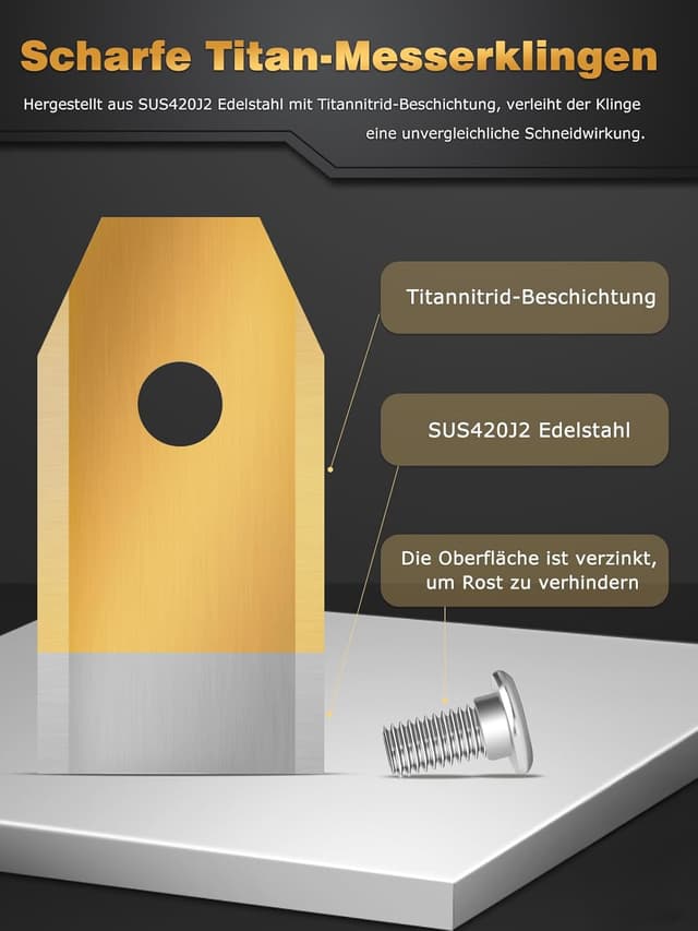 Detalle 2 de Donluhu 30er Titan-Klingenmesser für Roboterrasenmäher (u. a. Husqvarna, Gardena) – Ersatzmesser-Set