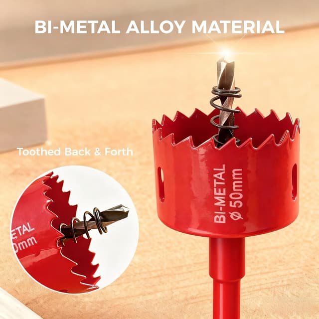 Detalle de DURI bi-metal hole saw set, 20mm-100mm
