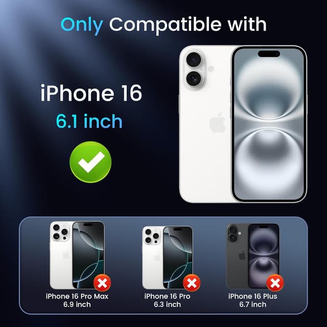 Detalle 2 de 3-in-1 iPhone 16 Case (MagSafe Compatible) with Invisible Kickstand, HD Screen Protector & Camera Lens Protectors — Blue