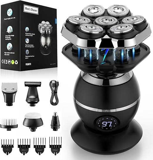 Detalle de ETENTOUS 7D Afeitadora Cabeza Hombre con Pantalla LED ✂
