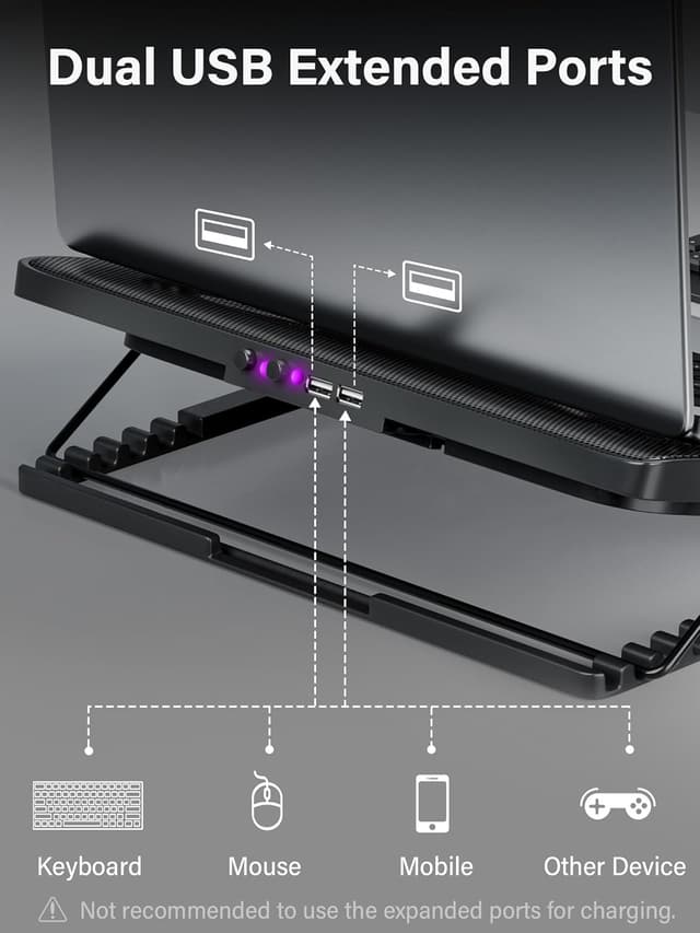 Thumbnail 5 de Kootek Laptop Cooling Pad 12-17" Stand