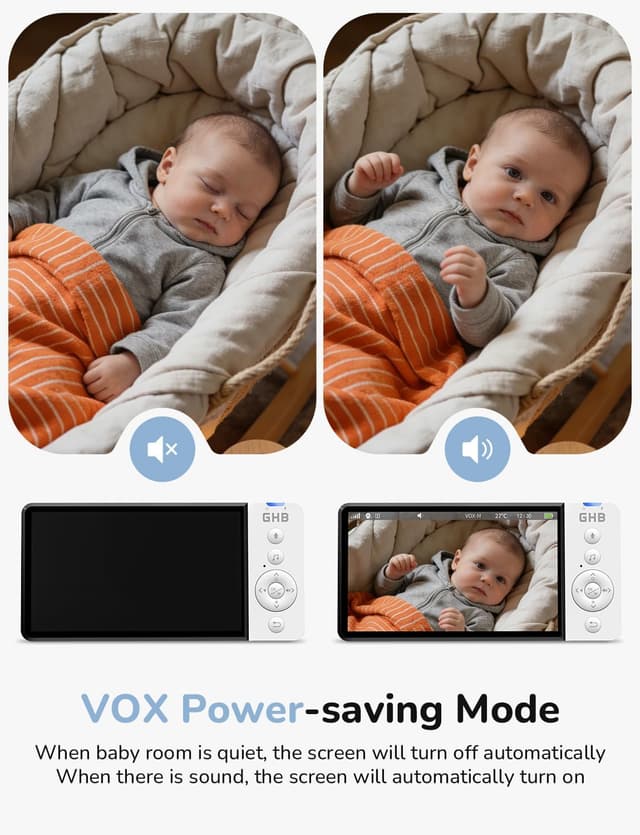 Thumbnail 3 de GHB 5-Inch Baby Monitor with Night Vision 👶