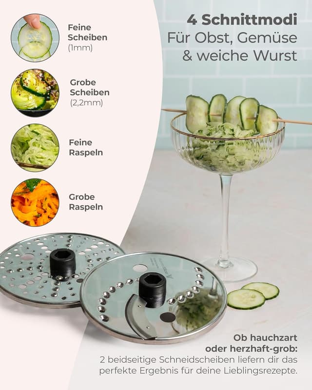 Detalle de Wundermix WunderSlicer® V2 Gemüseschneider für Thermomix TM6 & TM5 – Gemüse & Obst schneiden und raspeln