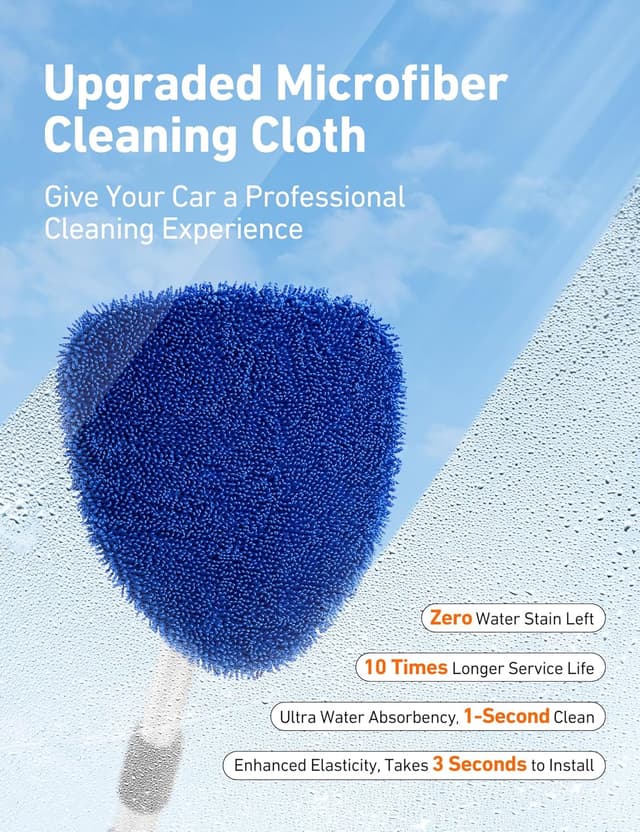 Detalle 2 de AstroAI Windshield Cleaner with 4 Microfiber Pads