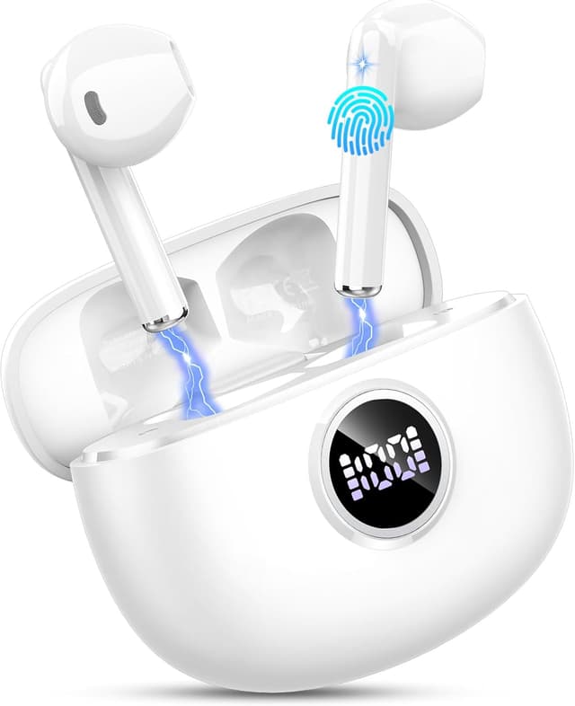Detalle de Auriculares Bluetooth 5.3 HiFi 40H blanco