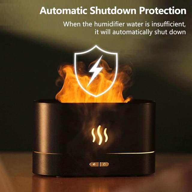 Detalle de Gzvxuny Flame Essential Oil Diffuser (7 colour LED lights) – quiet humidifier & aroma machine with auto shut-off