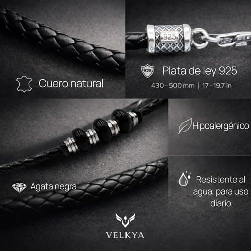 Detalle 2 de VELKYA Collar hombre de plata 925 43+7 cm