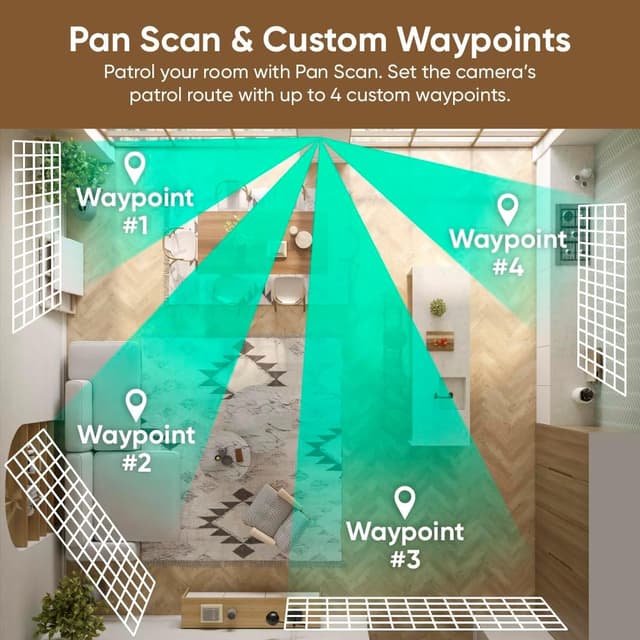 Thumbnail 6 de WYZE Duo Cam Pan Indoor/Outdoor IP65 2K 360° Pan/Tilt Smart Security Camera (2-Cam System) with Color Night Vision