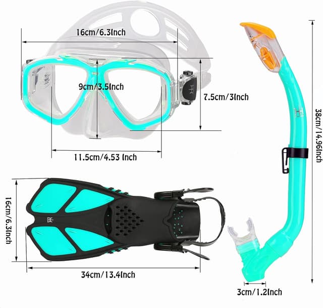 Thumbnail 6 de HH HHAO SPORT Schnorchelset Kinder 5–12 Jahre