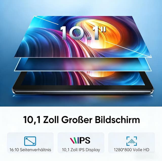 Detalle 2 de 10-Zoll Android-15 Tablet mit Hülle – Octa-Core, 18 GB RAM, 128 GB Speicher (erweiterbar), 5G & Widevine L1