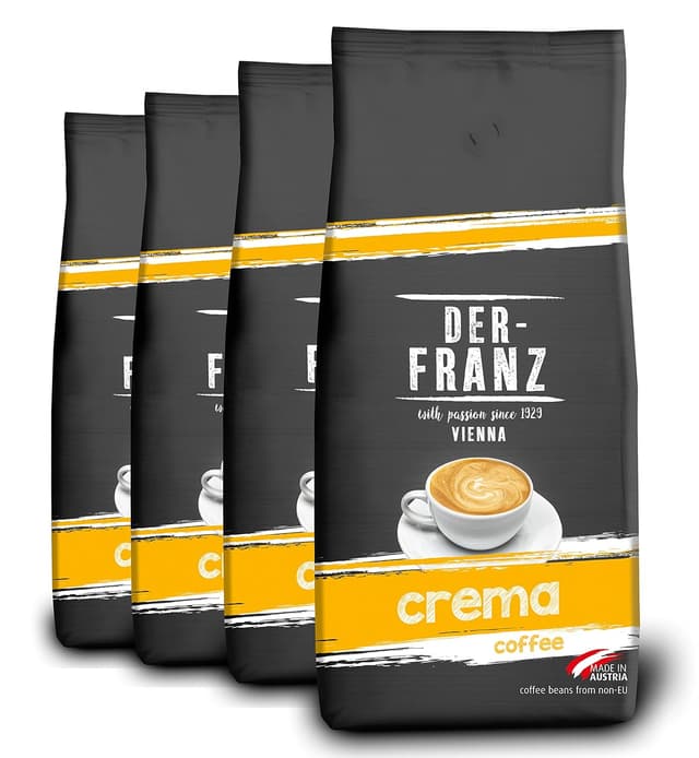 Detalle de Der-Franz Crema Kaffee (gemahlen), 4 x 1000 g – 100 % Arabica, Trommelröstung