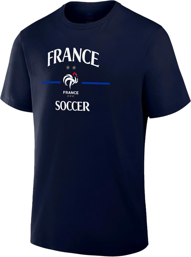 Detalle de Icon Sports Officially Licensed France Football Federation Soccer Cotton T-Shirt (Unisex Adult)