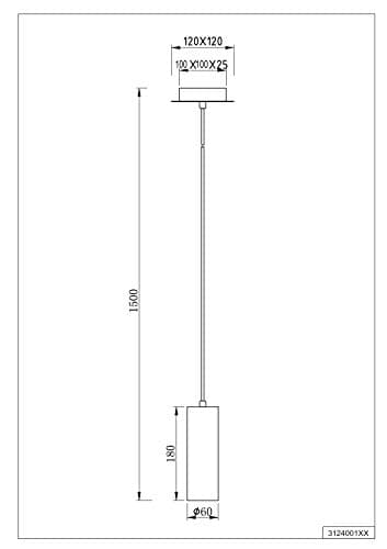 Thumbnail 3 de Trio Leuchten Suspension Marley 312400107 avec 1 ampoule GU10